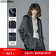 COCOBELLA[100%醋酸]靜奢風(fēng)褶皺肌理垂墜OL西裝外套SI7003-2 灰藍 M