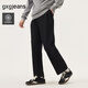 gxgjeans男裝黑色肌理感休閑基礎寬松長(cháng)褲25年秋季新品 黑色 180/XL