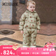 Milkbarn【三防】秋冬嬰兒連體羽絨服寶寶衣服保暖外出連帽哈衣 深秋松果 90 cm(18-24月-參考身高80-90cm)
