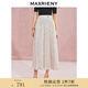 MAXRIENY【雅貴日常-商場(chǎng)同款】復古優(yōu)雅感壓褶高腰半身傘裙 黑白波點(diǎn) M 02/36