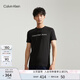 Calvin KleinJeans【七夕禮物】夏季男女情侶ck多色印花修身短袖T恤J320931 BEH-太空黑 M （推薦130-145斤）