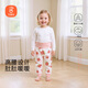 貝瑞加（Babyprints）嬰兒褲子新生兒高腰護(hù)肚長(zhǎng)褲男女寶寶純棉睡褲柔軟秋褲舒適 粉80