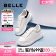 百麗（Belle）簡約舒適小白鞋女2025春新商場同款平穩(wěn)休閑板鞋D5Q1DAM5 白色/杏 37 (235mm)