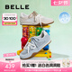 百麗（Belle）阿梅同款咖啡豆阿甘鞋女2025秋新商場同款板鞋3QS21CM5預(yù)售 米白色-網(wǎng)面 38 (240mm)