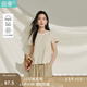 茵曼（INMAN）【亞麻】茵曼淡人穿搭正肩短袖T恤女2025年夏季新款內(nèi)搭顯瘦上衣 亞麻色-18525343C M