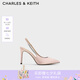 CHARLES&KEITH質(zhì)感鏈條尖頭高跟涼鞋子女鞋生日禮物七夕禮物送女友CK1-60280377 Beige米色 35 (225)