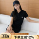美職棒（MLB）官方 女裝短袖連衣裙polo領直筒休閑運動裙子24夏季新款3FOPB0543 紐約洋基隊/黑色 XS 160/84A
