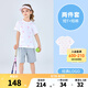 NIKE 3BRAND 耐克男女童短袖T恤+短褲2件套裝25夏季滿印兒童短袖套裝 巖嶺灰 150 /72 【建議身高140-152cm】