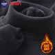 NASA BASE毛衣男冬季加絨保暖休閑一體絨2024新款打底套頭針織衫加厚上衣男 [加絨]369高領(lǐng)毛衣-黑色 3XL (建議160-180斤)