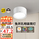 雷士（NVC）LED筒燈家用客廳臥室吊頂過(guò)道免開(kāi)孔明裝天花燈PC白色15瓦暖白光