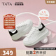 他她（TATA）女鞋2025新款奶油泡泡厚底鞋子小白鞋透氣休閑增高板鞋 白/黑 37