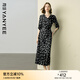 顏域碎花連衣裙女夏裝2025新款收腰顯瘦高腰過(guò)膝長(cháng)裙氣質(zhì)復古裙子 黑白點(diǎn) M