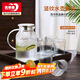 青蘋(píng)果玻璃冷水壺水杯套裝 耐熱涼水壺熱水壺*1+無(wú)鉛玻璃條紋水杯*6