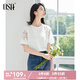 歐莎（OSA）2025夏季新款蕾絲拼接短袖女獨(dú)特別致通勤休閑T恤上衣七夕 白色 L
