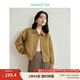 茵曼（INMAN）短款啞光防風(fēng)夾克2024秋女裝新款小香風(fēng)翻領(lǐng)厚實(shí)保暖小個(gè)子外套 卡其綠 M