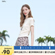 百圖betu女裝2025夏季新款T恤側(cè)腰收褶設(shè)計簡約百搭短袖上衣女2507T07 白色 L