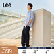 Lee25新品經(jīng)典舒適直筒字母Logo織標(biāo)男士日常休閑布褲潮流LMB0099 藏藍色 32