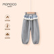 瑪米瑪卡（MOMOCO）童裝女童褲子2025秋冬款中大童洋氣花邊針織褲 花灰 130