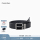 Calvin KleinJeans25春夏新款男士ck雙面用商務(wù)休閑針扣腰帶皮帶禮物4G7029G UK4-太空黑/古銀色 90cm