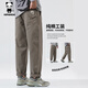 HIPANDA你好熊貓加絨休閑褲男2025年秋冬新款美式潮流休閑直筒褲男長(cháng)褲子 駝灰色常規 XL
