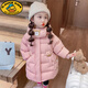 G.DUCKKIDS女童棉服冬裝外套2025新款兒童洋氣冬季加厚秋冬女寶寶中長(cháng)款棉衣 粉色 130cm