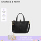 CHARLES&KEITH25秋新品簡約通勤手提水桶包菜籃子包七夕禮物CK2-10151518 Black黑色 S