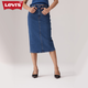 Levi's李維斯新款女士美式復古高腰修身后開(kāi)衩中長(cháng)牛仔半身裙 海軍藍 XL (29)
