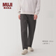 無印良品（MUJI）男式 水洗棉輕便褲男士長褲子秋季款男裝直筒褲休閑 新品AE0YZA5A 深灰色 M (170/80A)