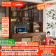法詩(shī)韻定制橡木全實(shí)木書(shū)桌書(shū)架一體帶抽屜書(shū)柜中古風(fēng)兒童學(xué)習小戶(hù)型書(shū)桌 2.2米長(cháng)*2.4米高（六門(mén)書(shū)桌） ENF母嬰級環(huán)?？咕?8MM加厚橡木