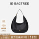BAGTREE包包樹(shù)海貝包新款植鞣牛皮單肩斜挎女包通勤腋下hobo女包生日禮物 黑色【bag tree女包】 高級小眾