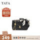他她（TATA）菱格絲巾鏈條包小方包女包包單肩包冬季新款X3370DX4 黑色 F