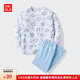 優(yōu)衣庫嬰幼兒寶寶繪本合作系列睡衣長(cháng)袖起居服套裝478469 60 淺藍色 100