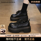 CAMILA KSENIA樂(lè )福鞋女夏季2025新款大頭黑色英倫風(fēng)小皮鞋厚底增高學(xué)院風(fēng)休閑鞋 黑色 36