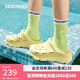 斯凱奇（Skechers）洞洞鞋厚底沙灘涼鞋女外穿高級感包頭踩屎感多巴胺泡泡鞋 亮黃色/YEL 37 尺碼偏大，建議選小一碼