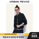 UR2025秋季新款女裝復古學(xué)院風(fēng)刺繡拼接翻領(lǐng)外套UYY150062 墨藍 M