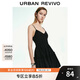 UR2025夏季新款女裝波嬉風V領(lǐng)肌理感吊帶連衣裙UYY750019 正黑 S