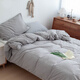 潔夢(mèng)雅 日式簡(jiǎn)約水洗棉被套單件純棉全棉1.5米1.8m床純色被罩定做 淺灰 被套： 180cm*210cm