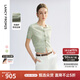 朗姿2025年夏季新款亞麻開衫氣質(zhì)粉色高級感女上衣設(shè)計(jì)感毛針織衫 薄霧草地色 S
