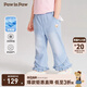PawinPaw【涼感】卡通小熊童裝春季女寶寶荷葉邊牛仔褲 牛仔藍色/55 90 cm