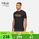 Rab春夏新品男士修身戶(hù)外休閑運動(dòng)柔軟舒適速干排汗T恤短袖 QCC-02 黑灰色 S