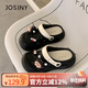 卓詩(shī)尼厚底洞洞鞋女新款夏季可愛(ài)涼拖一腳蹬防滑防臭運動(dòng)涼鞋 黑白 38