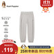 暇步士（Hush Puppies）童裝女童長(cháng)褲25秋大童寬松衛褲兒童百搭運動(dòng)褲 花灰   140   