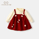 凡獵女童連衣裙秋裝洋氣兒童針織公主裙一周歲寶寶禮服抓周宴春秋