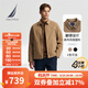 諾帝卡（NAUTICA）【單件直降】春夏新款經(jīng)典簡(jiǎn)約挺闊有型翻領(lǐng)薄外套夾克男JO4306 深卡其2BB M