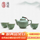 東道汝窯河南非遺 中葵茶壺半組 功夫茶具套裝汝瓷整套茶具開(kāi)片可養 中葵小茶組2024款（天青）