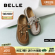 百麗（Belle）復古串珠勃肯鞋女2025秋新商場(chǎng)同款厚底增高休閑鞋E1R1DCM5預售 灰色 37 (235mm)
