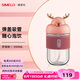 SIMELO施美樂(lè)手持咖啡杯女玻璃杯高顏值吸管直飲辦公室冷泡杯子 羅曼粉390ML(彈蓋直飲)