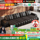居錦天河勞倫斯真皮電動沙發(fā)客廳2025新款現(xiàn)代風直排電動功能沙發(fā)床兩用 3.2m三人位/三電機+米家app聲控 意大利進口摔紋真皮/紫羅蘭坐墊