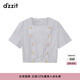 DZZIT地素短袖小上衣春夏夏新款時(shí)尚休閑風(fēng)設計感女3H2D3092T 深藍色 M