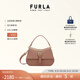 芙拉（FURLA）【禮物】【明星同款】FURLA芙拉FLOW牛皮迷你女士手提斜挎包 灰褐色